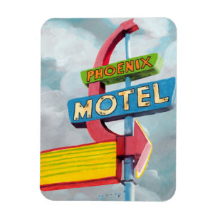 Aquarell-Phoenix-Motel Magnet