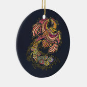 Aquarell-Phoenix-Vogel Keramik Ornament (Rechts)