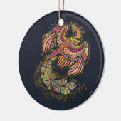Aquarell-Phoenix-Vogel Keramik Ornament (Links)