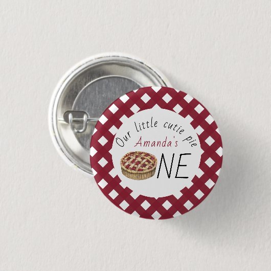 Aquarell-Pie-Kindergeburtstag Button (Vorne & Hinten)