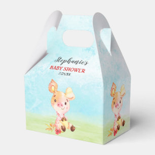 Aquarell Piggy Baby Duschfarm Geschenkschachtel