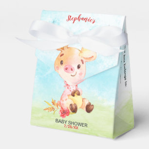 Aquarell Piggy Baby Duschfarm Geschenkschachtel