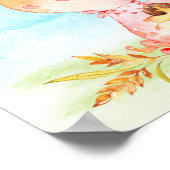 Aquarell Piggy Baby Duschfarm Poster (Ecke)