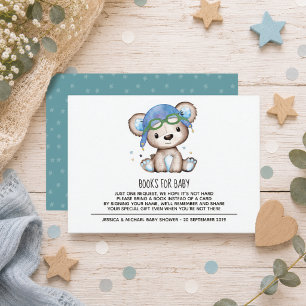 Aquarell-Pilot-Teddybär-Bücher für Baby Begleitkarte