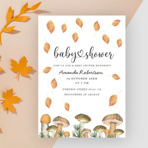Aquarell-Pilze Baby Shower Einladung