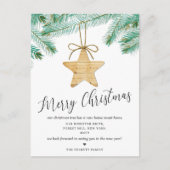 Aquarell Pine Boughs Weihnachtsbaum Neue Zuhause Ankündigungspostkarte (Vorderseite)