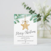 Aquarell Pine Boughs Weihnachtsbaum Neue Zuhause Ankündigungspostkarte (Stehend Vorderseite)