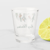 Aquarell Pine Cones Greenerie Frohe Weihnachten Schnapsglas (Rückseite)