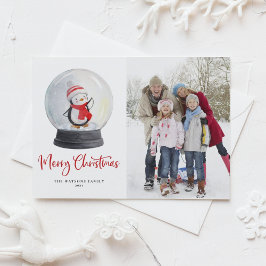 Aquarell Pinguin Snow Globe Foto Weihnachten
