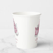 Aquarell Pink Baby Hinterns Babydusche Pappbecher (Rechts)