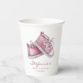 Aquarell Pink Baby Hinterns Babydusche Pappbecher (Vorderseite)