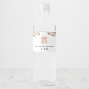 Aquarell Pink Babydusche Wasser Flaschenmarken Wasserflaschenetikett