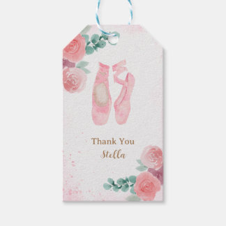 Aquarell Pink Ballerina Shoes, vielen Dank Geschenkanhänger
