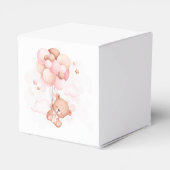 Aquarell Pink Balloons Teddy Bear Baby Dusche Geschenkschachtel (Rückseite)