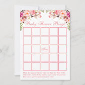Aquarell Pink Bläsernchen Babydusche Bingo-Karte Einladung (Vorderseite)