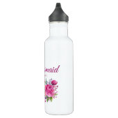 Aquarell Pink Blume Bouquet-Bridesmaid Geschenk Edelstahlflasche (Rechts)