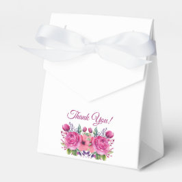 Aquarell Pink Blume Bouquet-Wedding Vielen Dank Geschenkschachtel