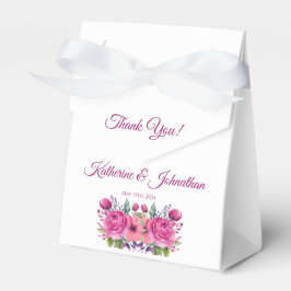 Aquarell Pink Blume Bouquet-Wedding Vielen Dank Geschenkschachtel