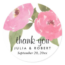 Aquarell Pink Blume Chic Wedding Danke