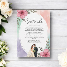 Aquarell Pink Blume Couple Boho Sommerhochzeit Begleitkarte