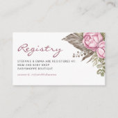 Aquarell Pink Blume Kinderdusche Registrierung Begleitkarte (Vorderseite)