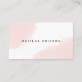 Aquarell | Pink Blush Minimalistisch Modernes Skan Visitenkarte (Vorderseite)