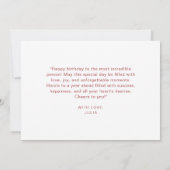 Aquarell Pink Boho Wildblume Happy Birthday Karte (Rückseite)