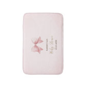 Aquarell Pink Bow Dots Baby Dusche Badematte (Vorderseite Vertikal)