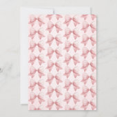 Aquarell Pink Bow Dots Baby Dusche Einladung (Rückseite)
