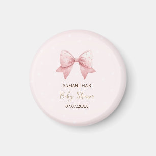 Aquarell Pink Bow Dots Baby Dusche Magnet