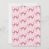 Aquarell Pink Bow Es ist eine Girl Baby Dusche Einladung (Rückseite)