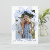 Aquarell Pink Bow Ribbon Sash Weihnachten Foto (Stehend Vorderseite)