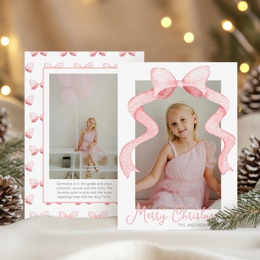 Aquarell Pink Bow Ribbon Sash Weihnachten Foto
