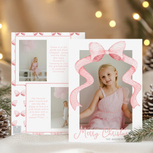 Aquarell Pink Bow Ribbon Sash Weihnachten Foto