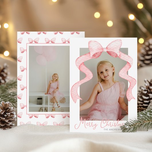 Aquarell Pink Bow Ribbon Sash Weihnachten Foto