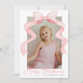 Aquarell Pink Bow Ribbon Sash Weihnachten Foto (Vorderseite)