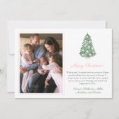 Aquarell Pink Chinoiserie Frohe Weihnachten Foto (Vorderseite)