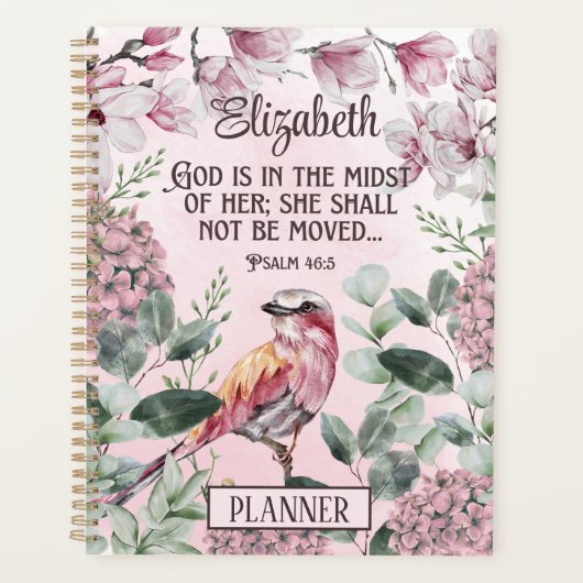 Aquarell Pink Christliche Schrift für sie Planer (Vorderseite)