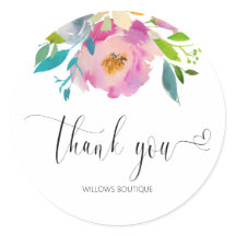 Aquarell Pink Danke Kalligraphie