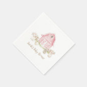 Aquarell Pink Farm Animals Kinderdusche Napkins Serviette (Ecke)