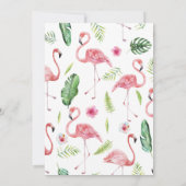Aquarell Pink Flamingo Kinderdusche Einladung (Rückseite)