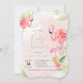 Aquarell Pink Flamingos Kinderdusche Einladung (Vorderseite)