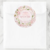 Aquarell Pink Floral Jelly Jam Jar Backbäckerei Runder Aufkleber (Tasche)