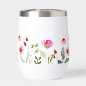 Aquarell Pink Florals Personalisierter Name Monogr (Rückseite)