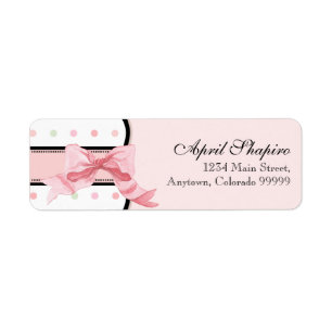 Aquarell Pink French Bow in Polka Dots Envelope