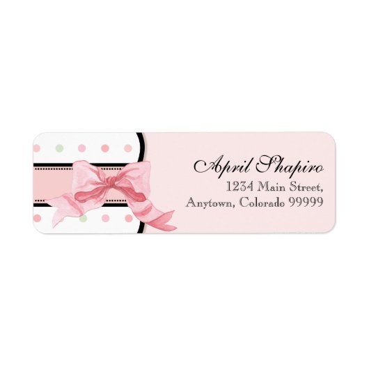 Aquarell Pink French Bow in Polka Dots Envelope (Vorne)