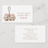 Aquarell Pink Gold Bäckerei Konditorei Koch Visitenkarte (Vorne/Hinten)