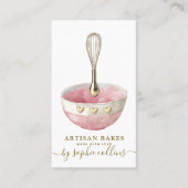 Aquarell Pink Gold Bäckerei Konditorei Koch Visitenkarte (Vorderseite)