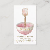 Aquarell Pink Gold Baker Bäckerei Konditori Koch B Visitenkarte (Vorderseite)