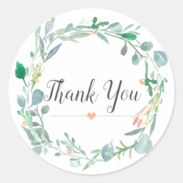 Aquarell Pink Greenerenery Kinderdusche Vielen Dan Runder Aufkleber